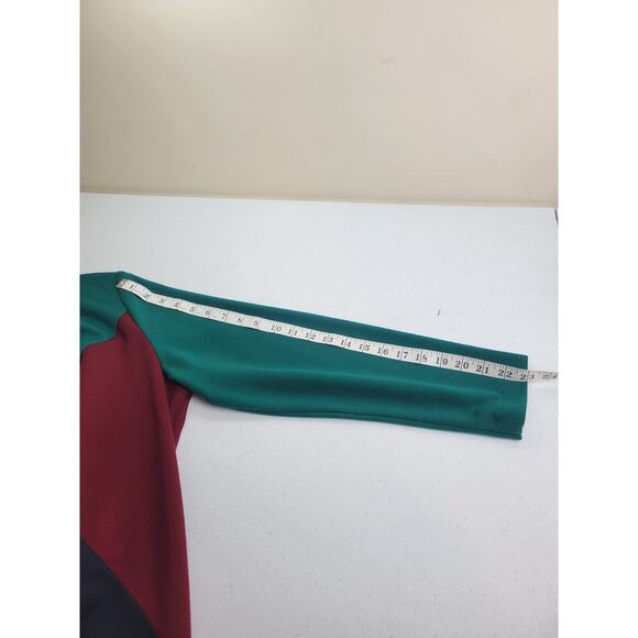 VTG EJM Colorblock Turtleneck Heavy Long Sleeve Sheath Dress 14 Green Flaws - Picture 7 of 16